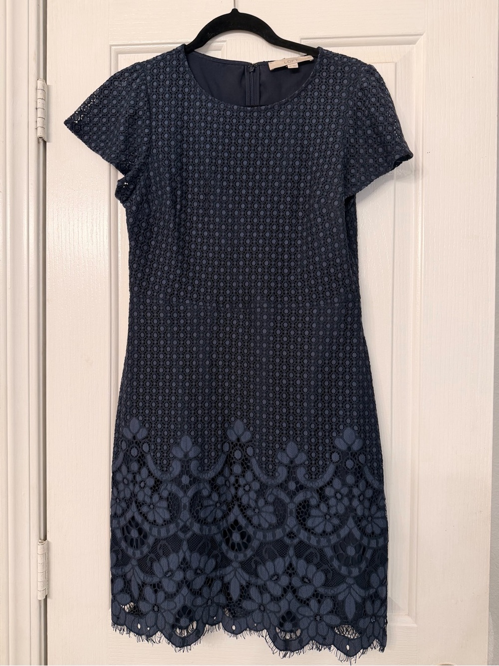 Women's Navy Lace Shift Dress
